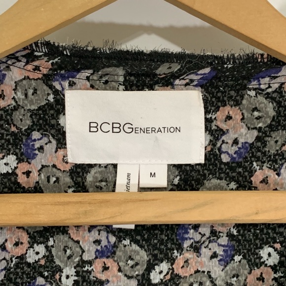 BCBGeneration Tweed Blazer with Floral Trim - Picture 5 of 8